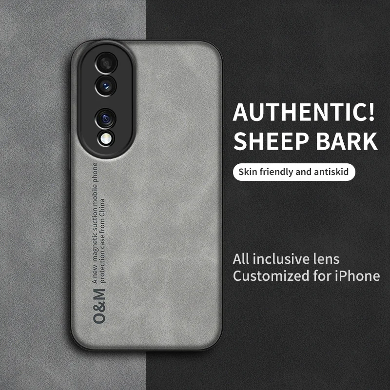 Elegant Suede Leather Shockproof Phone Case with Built-in Magnet