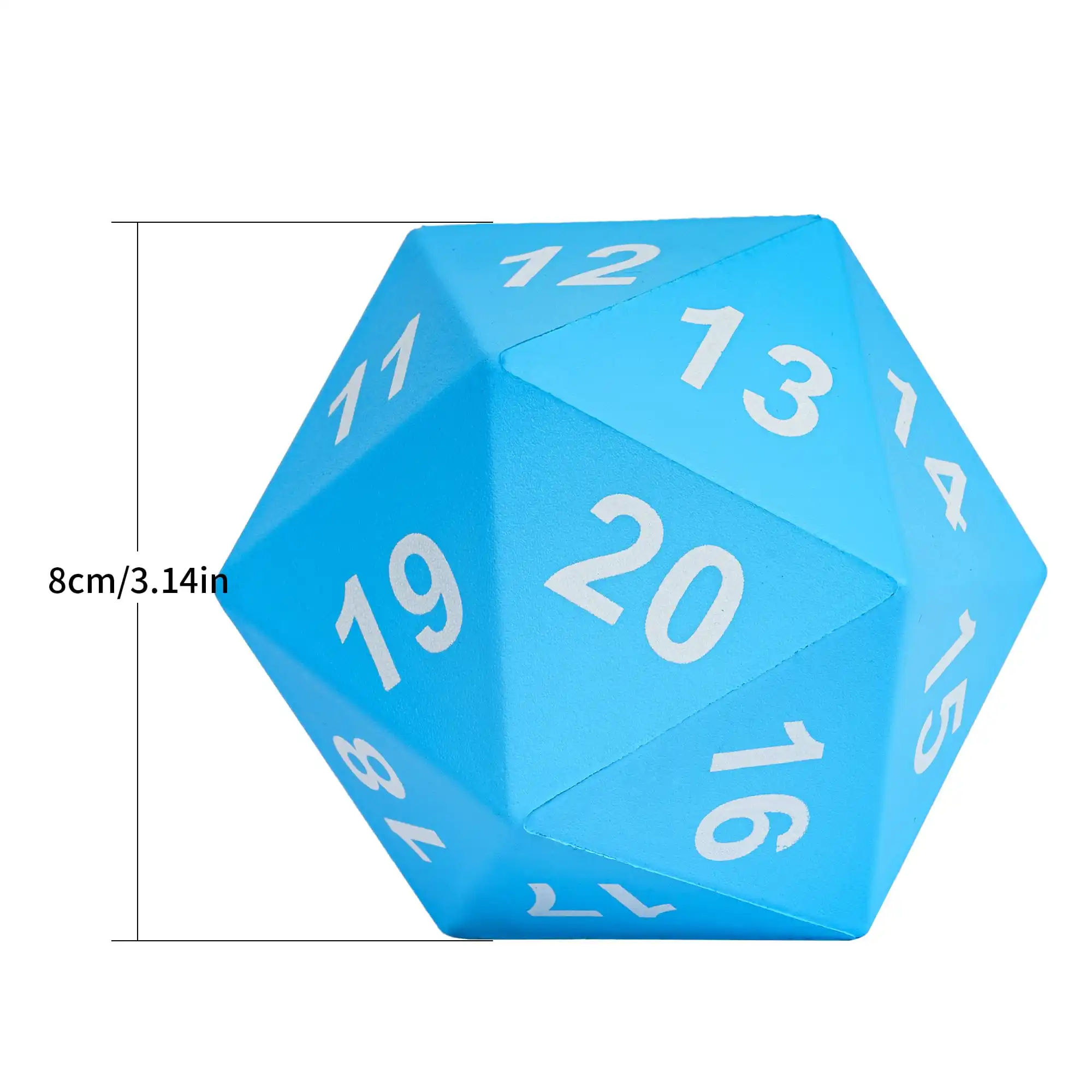 80MM Giant D20 Dice Foam Decompression 20 Sided Dice Elastic D20 Polyhedral for Bar Pub Club Party Relax Role Playing Games
