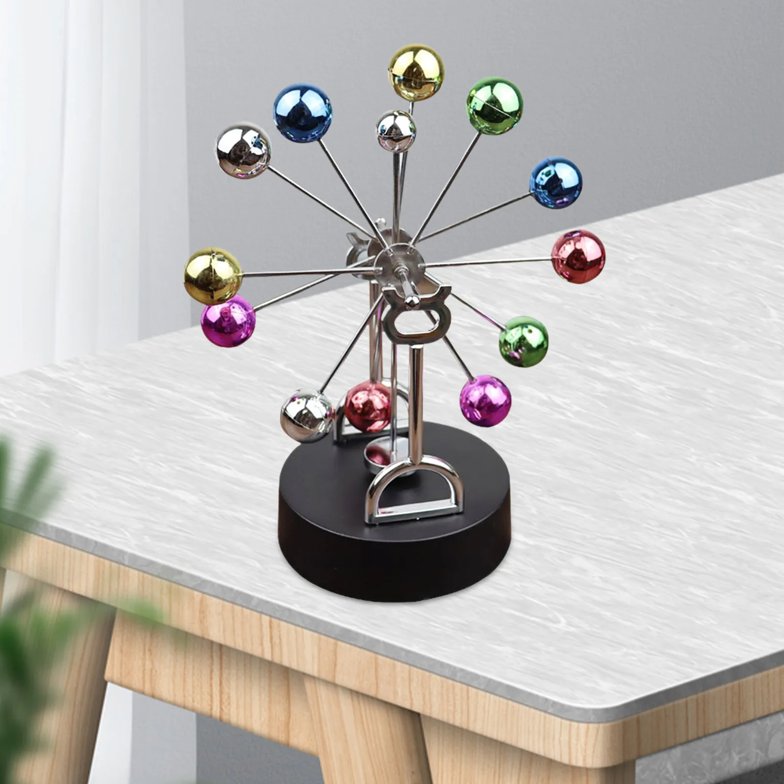 Creative Rotating Ferris Wheel Perpetual Motion Apparatus Simple Newton Pendulum Ball Physical Magnet Scale Wobbler Gifts