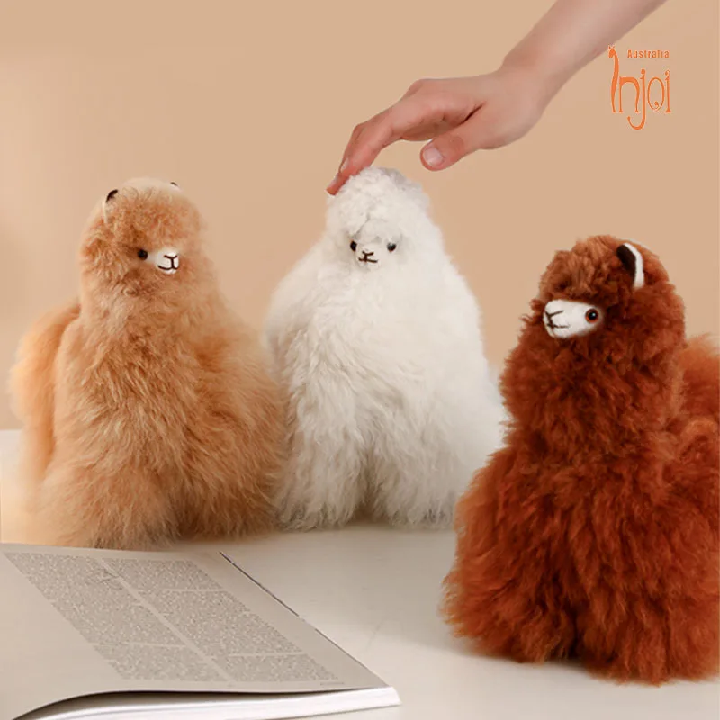 

About 22cm High Mini Standing Alpaca Beast Kawaii Ornaments 100% Original Genuine Collection Model Doll Toys Real Shot