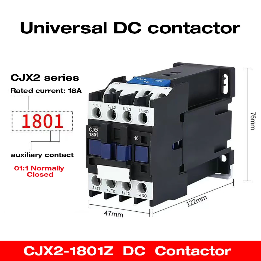 

Магнитный контактор CJX2 1801 DC напряжение контактора 9A 50/60 Гц, 3 фазы, 3 полюса, нормальный открытый контактор Cjx2, Прямая поставка