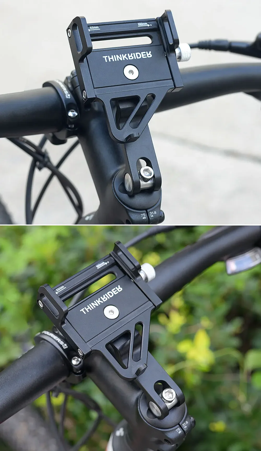 Think rider mtb handy halterung fahrrad halter 270 ° drehbar aluminium verstellbar fahrrad handy halter rutsch fest – Detail 13