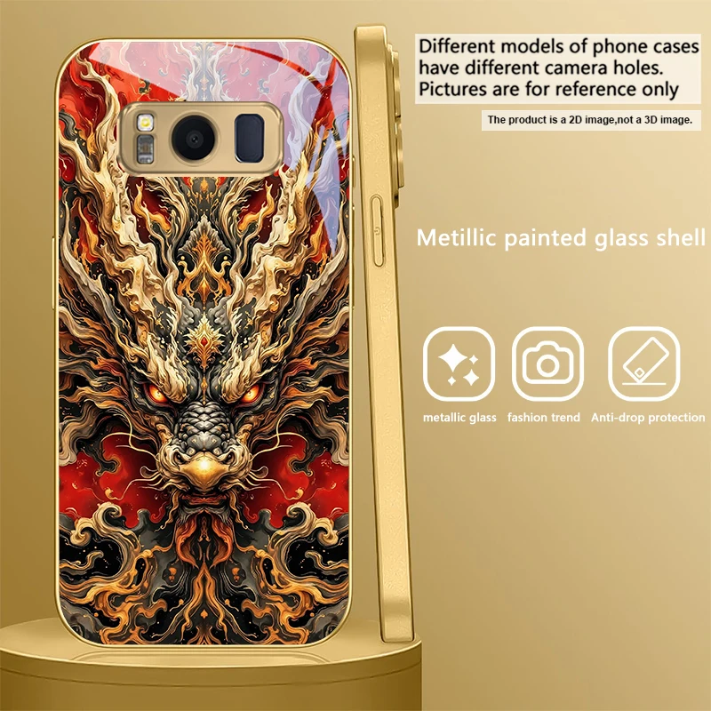 Majestic Golden Eastern Dragon Glass Phone Case
