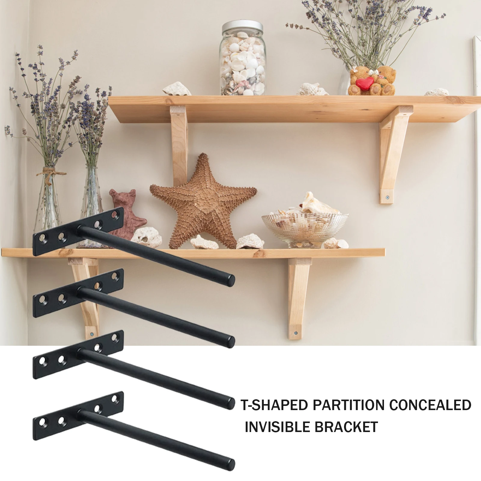 

4pcs Wall Mounted Triangle Bracket Hidden Invisible Bracket Heavy Duty Support Bench Table Shelf Bracket Furniture Hardware