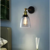 La salle à manger décorée avec des luminaires en verre Les chambres modernes sont des appliques murales vintage gris ambre clair et transparent 3