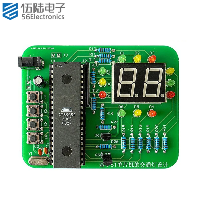 51 Microcontroller Traffic Signal Traffic Light DIY Electronic Kit Practical Training Soldering Parts Build electronic kit