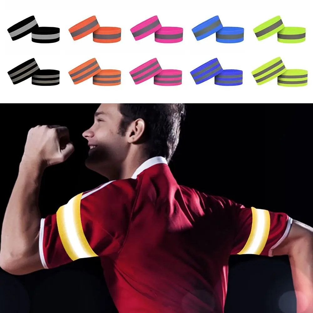 발광 반사 밴드 스트랩 탄성 글로우 LED 반사판 암밴드, 안전 다기능 반사판 손목 밴드, 손목 발목 다리용