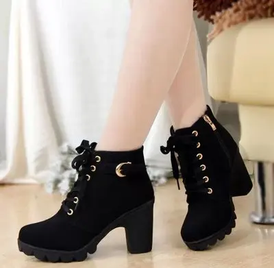 

Woman Boots Women Shoes Ladies Thick Heeled Ankle Boots Women High Heel Platform Rubber Shoes Snow Boots 2023