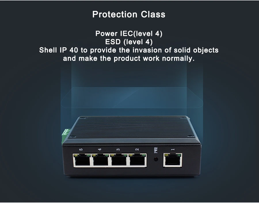 SDR050-L 5-LAN Ports 10/100M Unmanaged POE Industrial Ethernet Switch