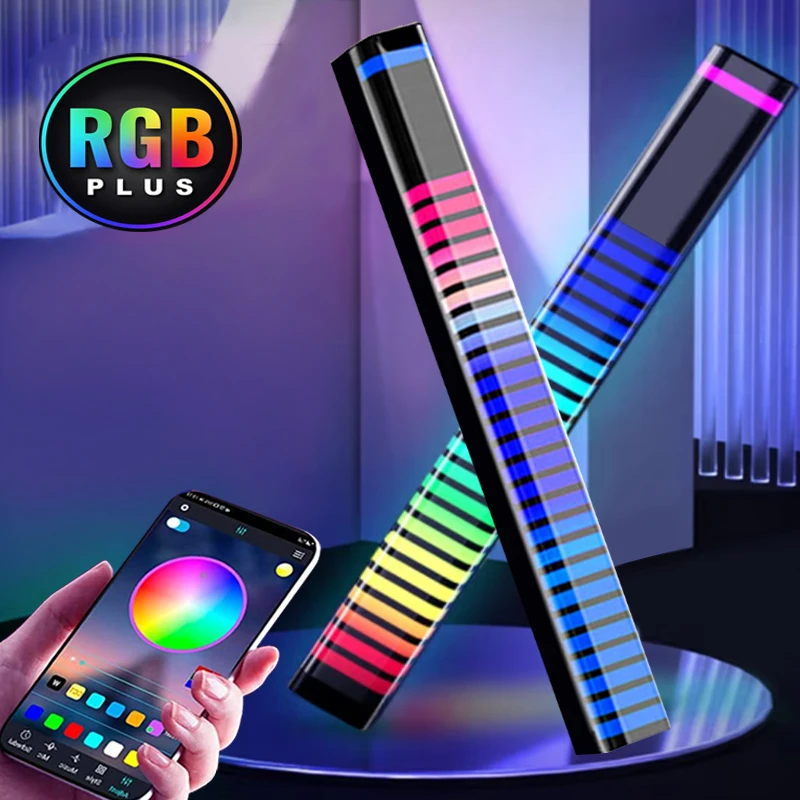 

RGB Pickup Lights Sound Control LED Light Smart App Control Color Rhythm Ambient Lamp For Car/Game Computer Desktop Decora Light