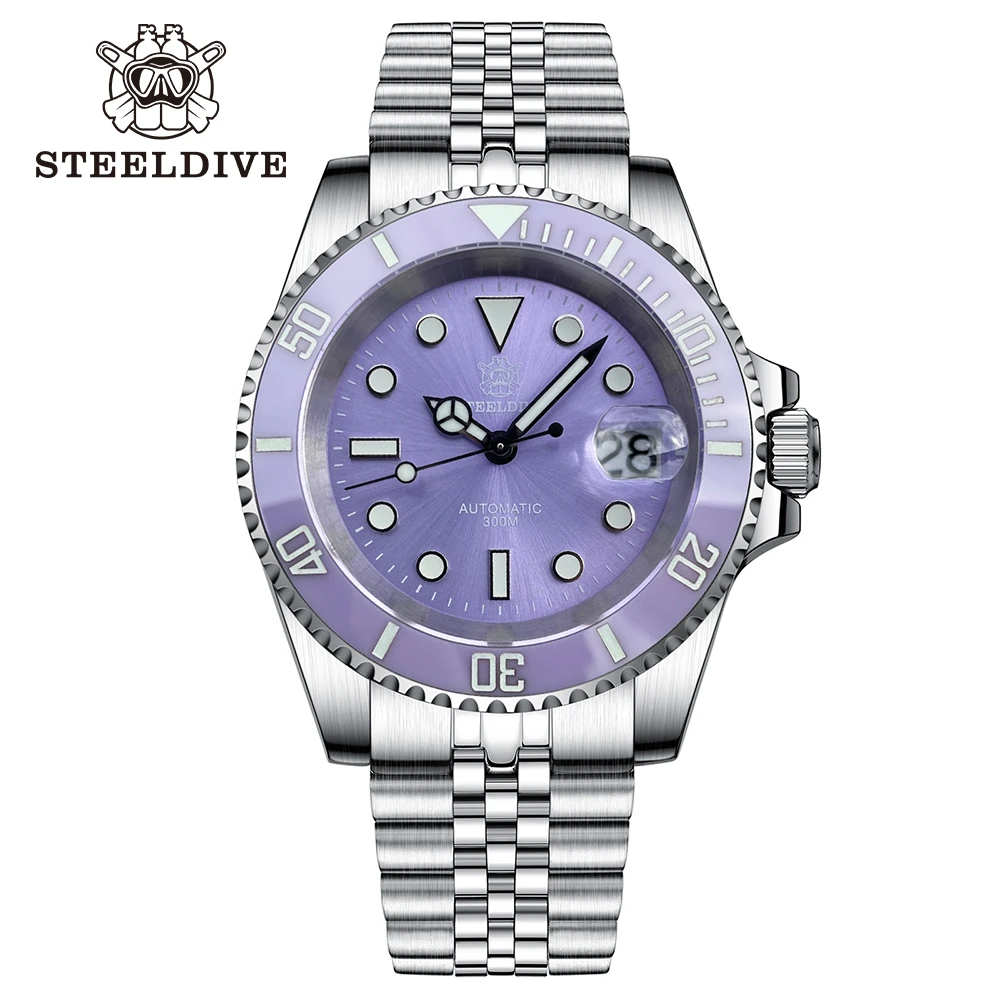 SD1953 New Arrival 2024 Purple Dial Turquoise Dial AR Coating Sapphire Glass 41mm Case 300M Waterproof Ceramic Bezel Dive Watch