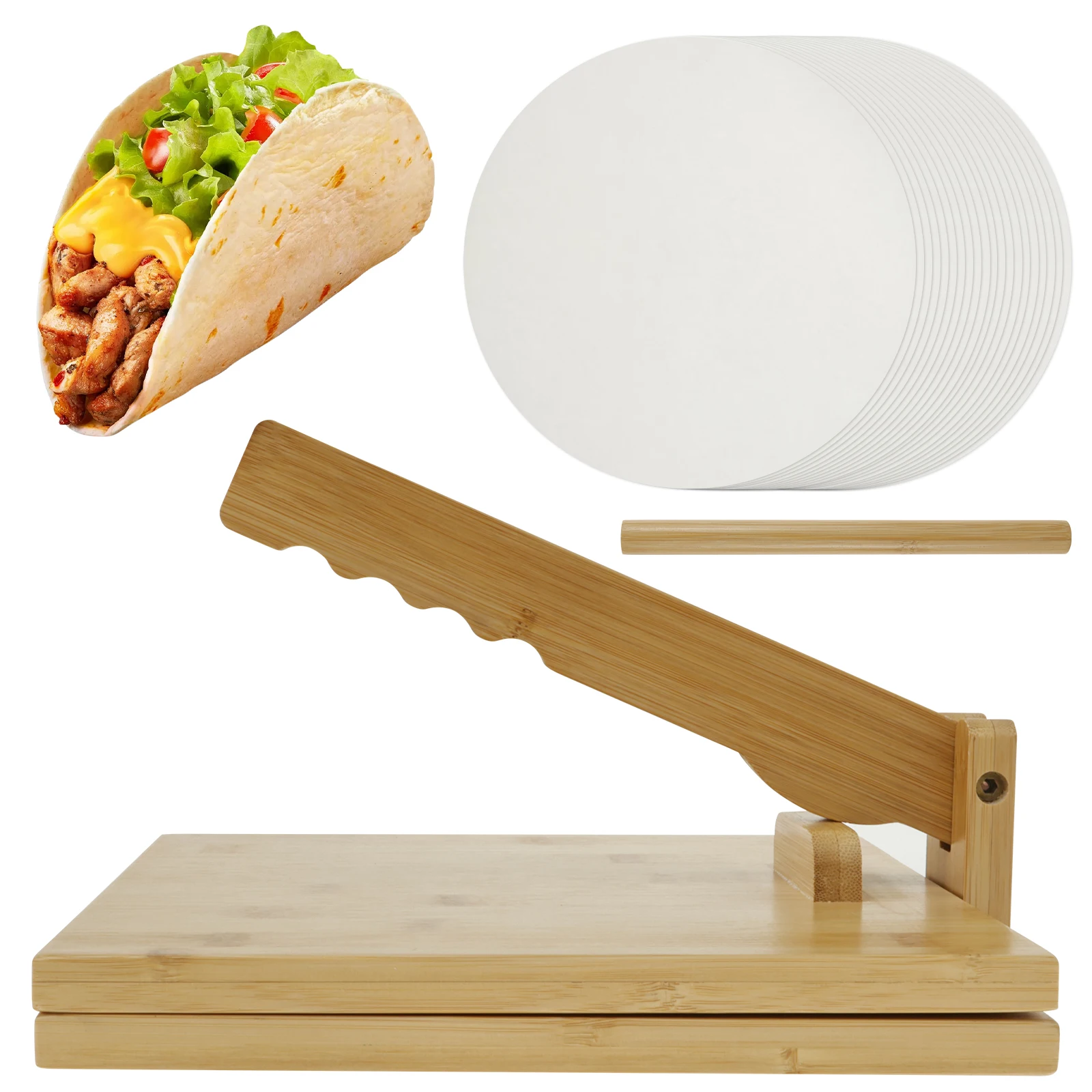 Bamboo Tortilla Presser 25Pcs 10 Inch