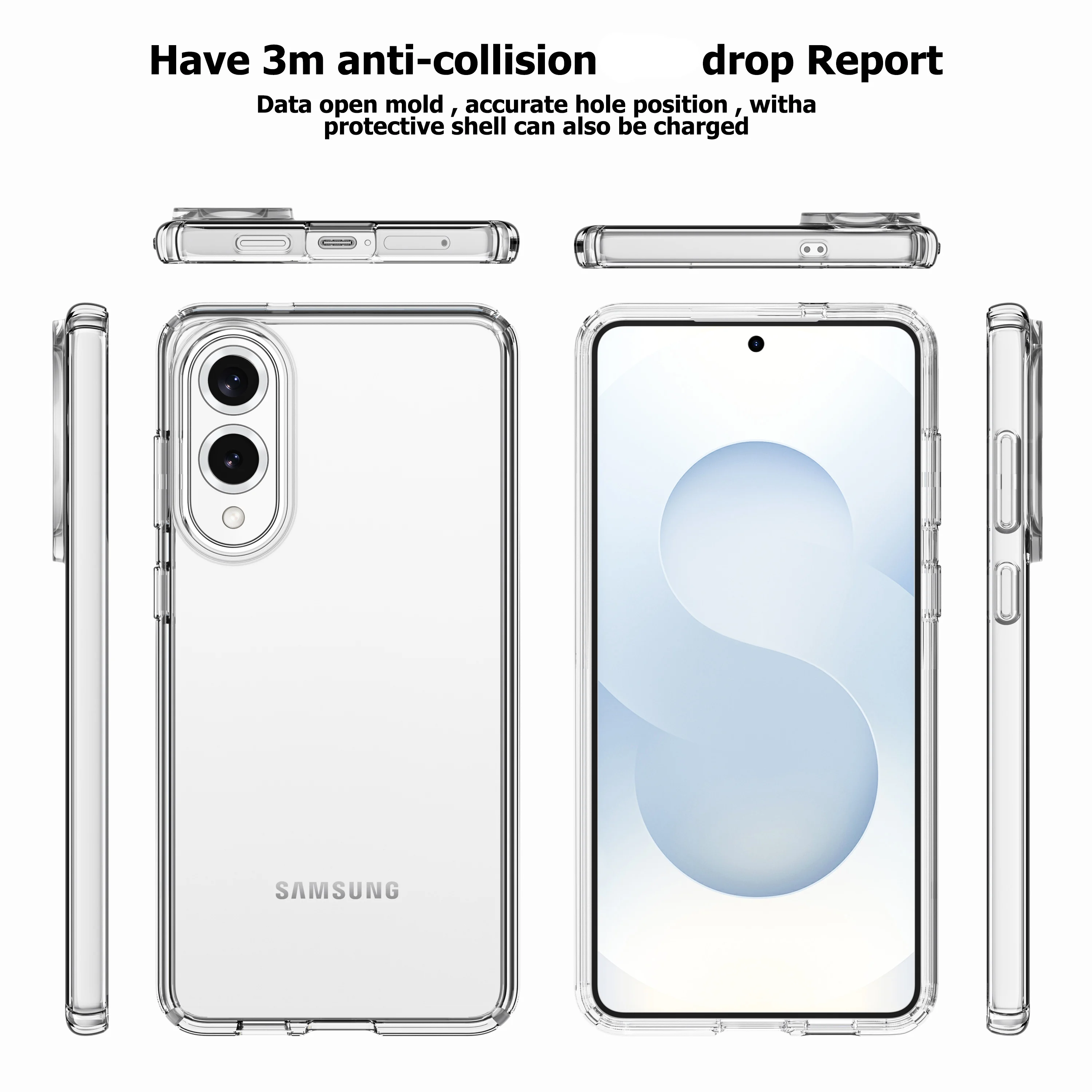 Glitter Clear Anti-Yellowing Phone Case Cover