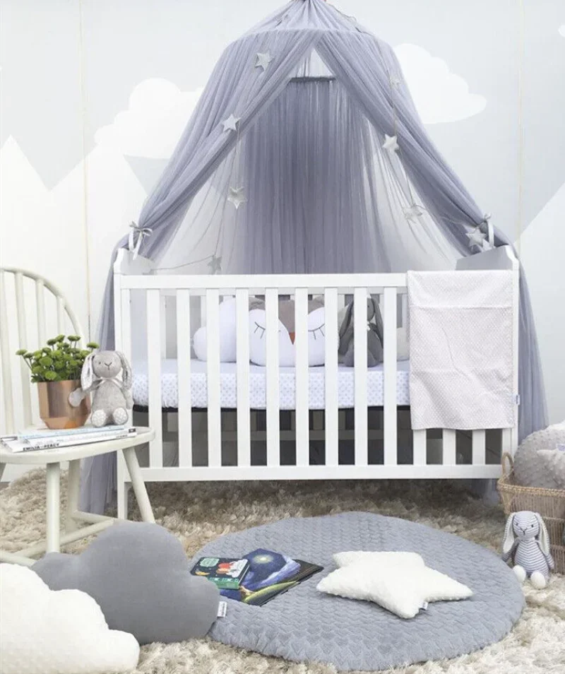 

Kids Girls Bed Canopy Mosquito Net Dome Princess Round Lace Baby House Play Tent Mosquito Tent BBed Curtain Bed Room Decor