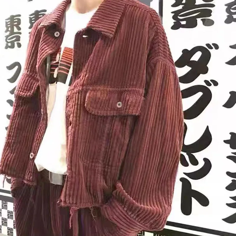 DOUBLET Japanese Retro Men and Women Loose Casual Washed Corduroy 