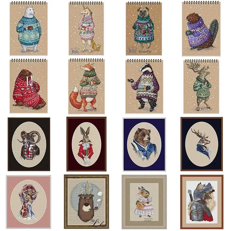 

Cartoon animal series 2 pattern Cross Stich Embroidery set Electronic drawing Cross Stich Needlework PDF by Email
