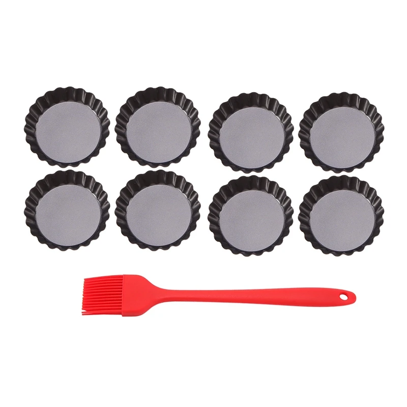 8PackMiniTartPans3InchWithRemovableBottomRoundNonstick