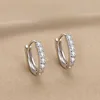 Boucles d'oreilles créoles en argent Sterling S925 et zircone pour femmes, boucles d'oreilles rondes romantiques de luxe, bijoux fins de fête, cadeaux
