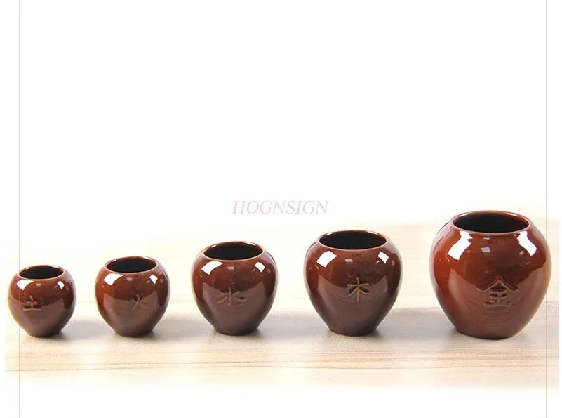 5pcs/set Five elements energy pot cupping complete set of ceramic cupping beauty salon home complete set of ceramic cupping 4