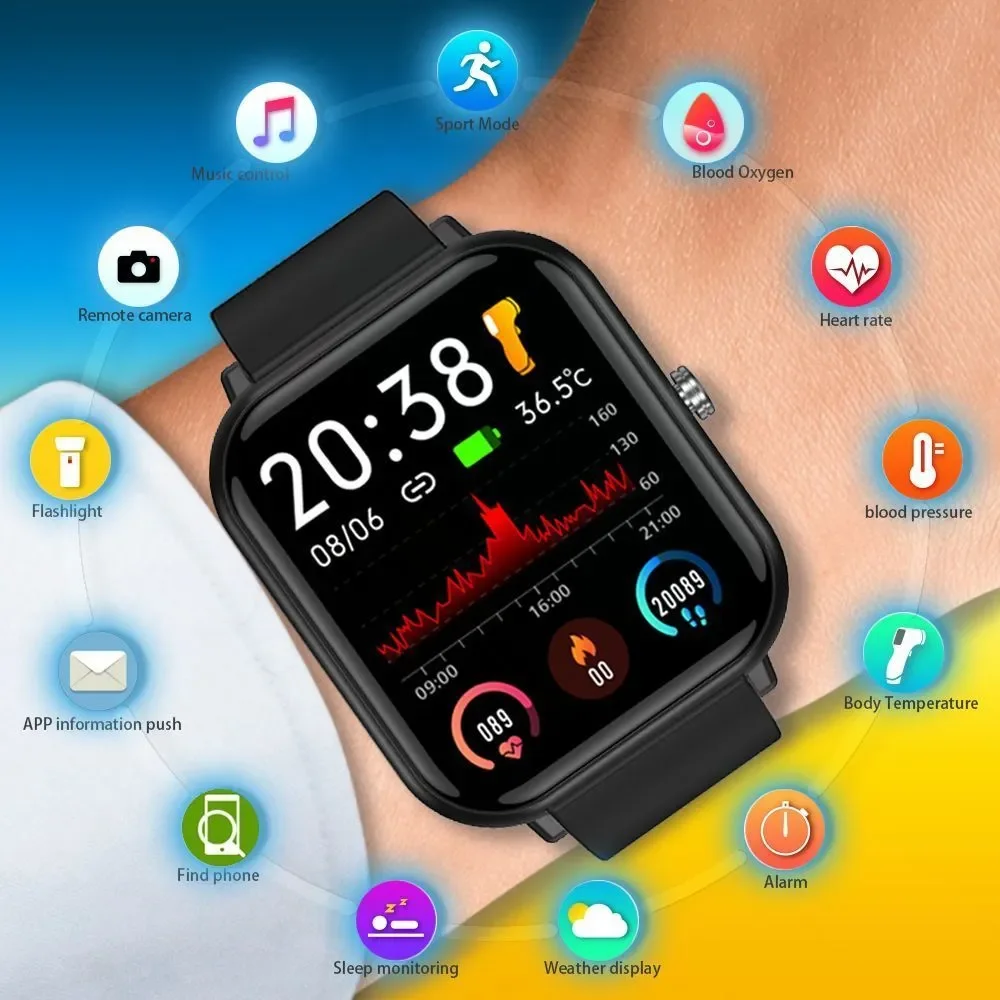 

Смарт-часы Q9 Pro с тонометром, водонепроницаемые Ip68, 1,7 дюйма