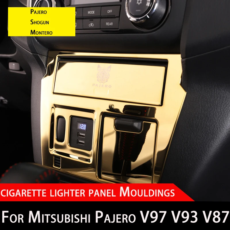 Cigarette Lighter Panel Mouldings For Mitsubishi Pajero Shogun Montero Central Control Interior Modification Accessories