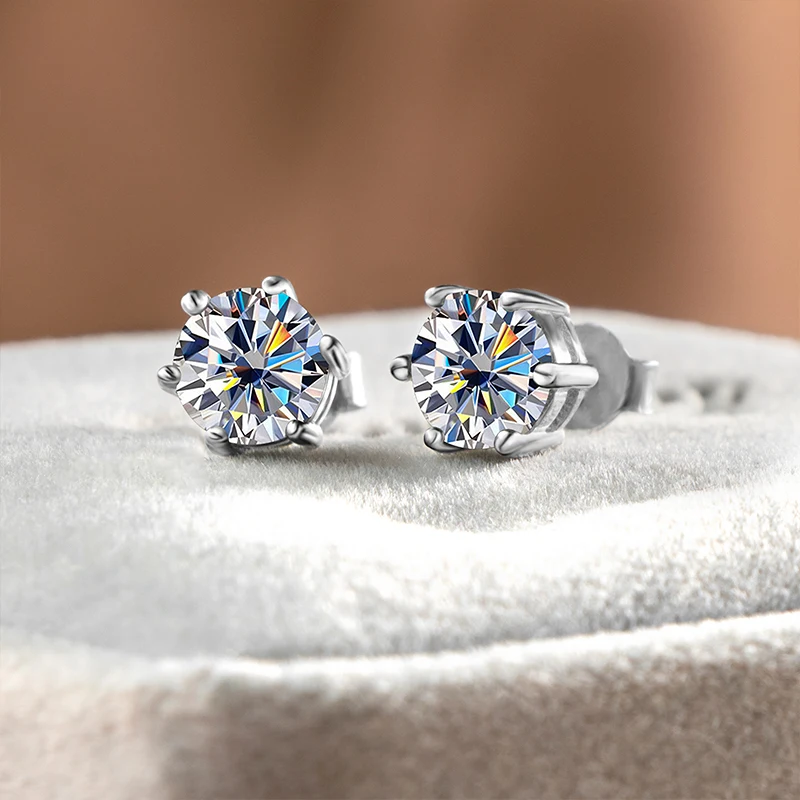 【HYERES LOR】25SS★ Silver (W) Moissanite 1Touch Earrings Météorites Rectangular Earrings | APM Monaco