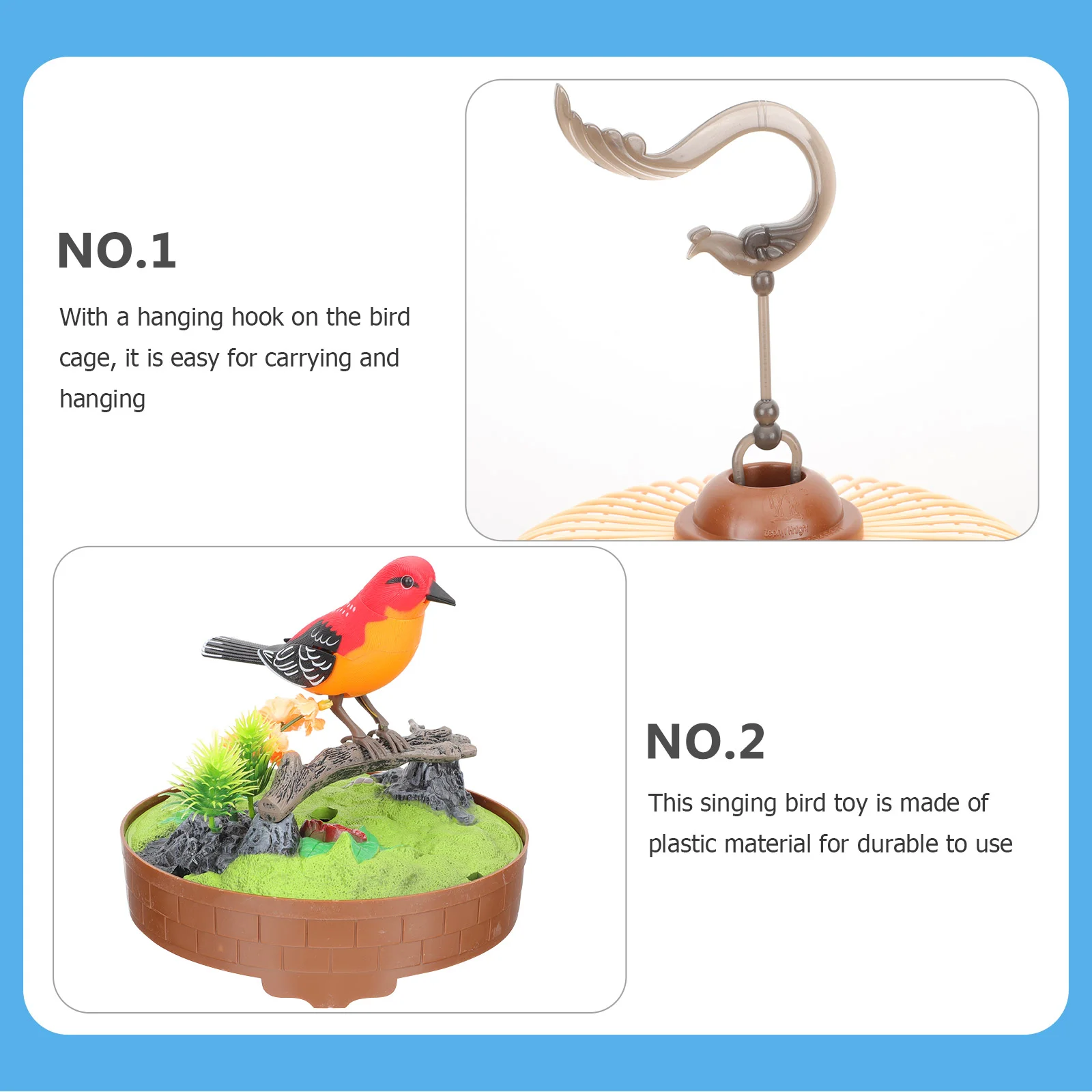 Toy For Kids Fake Bird Cage Unique Singing Simulation Plastic Acoustic Interactive Small Toys 6