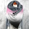 Autumn Winter Warm Scarf for Women Gradient Printed Double Layer Buckle Button Scarf Soft Wraps Comfortable Fleece Shawls шарф 2