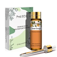 PHATOIL 10ml huile essentielle Pure Orange douce avec compte-gouttes pour humidificateur diffuseur myrrhe aiguilles de pin mandarine thym arôme huiles 1