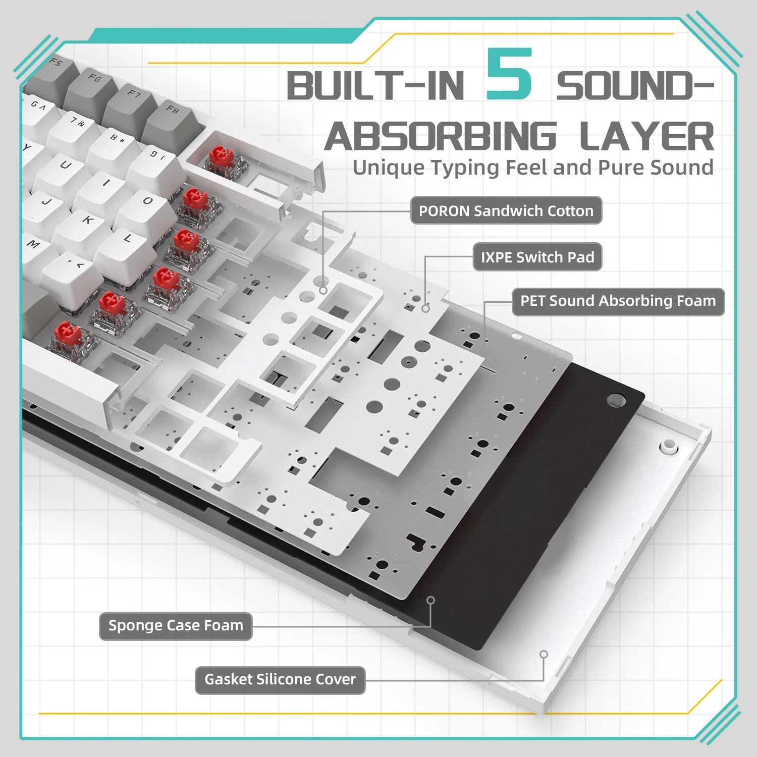 Attack Shark x AJAZZ AK820 Gasket Mechanical Keyboard with Knob