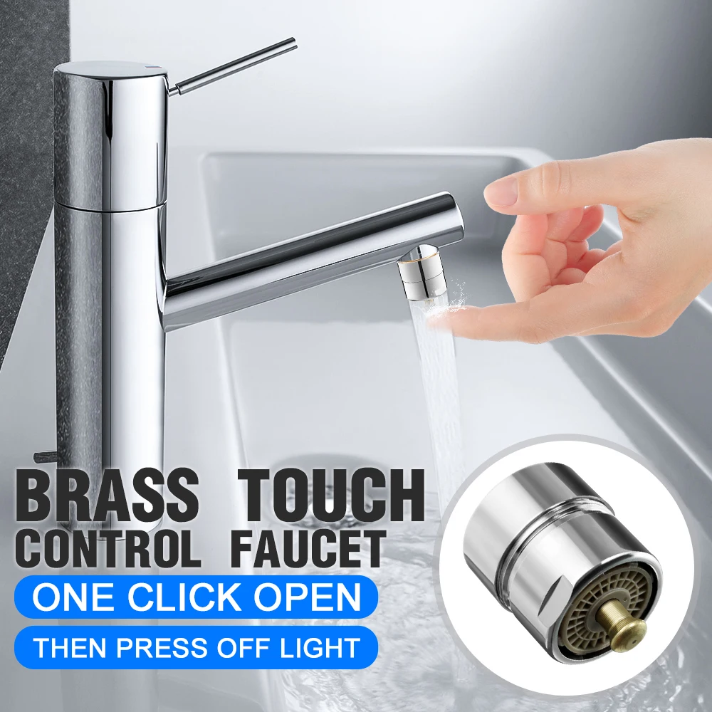 

1Pcs Brass One Touch Control Faucet Aerator Water Saving Tap Aerator Valve Male Thread 23.6mm Bubbler Purifier Stop Water