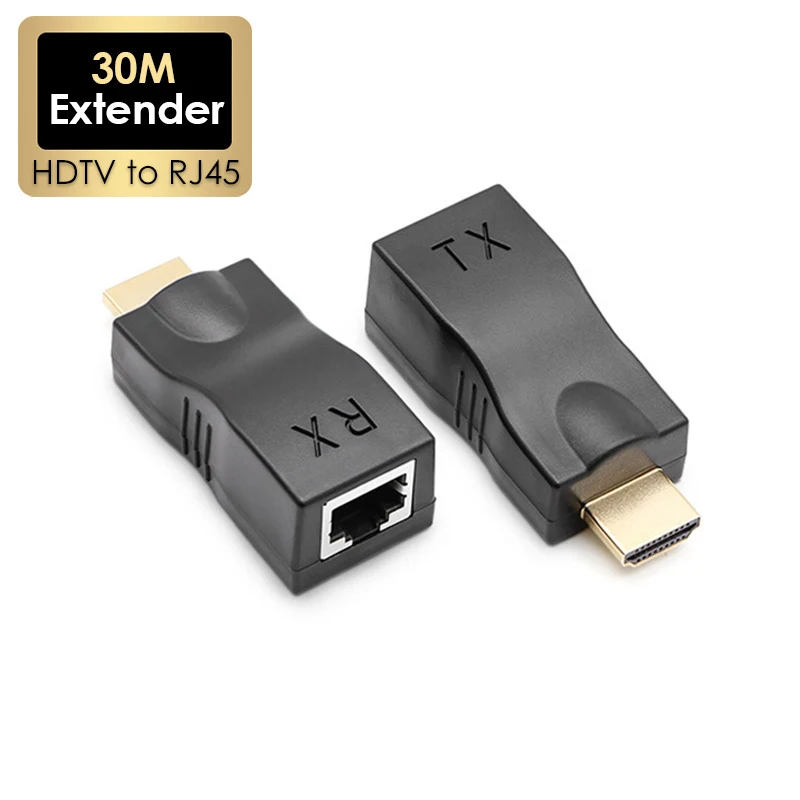 HDMI Extender Compatible to RJ45 4K 3D HDTV 1.4 Up to 30M Over Cat 5E/6 Network LAN Ethernet Adapter