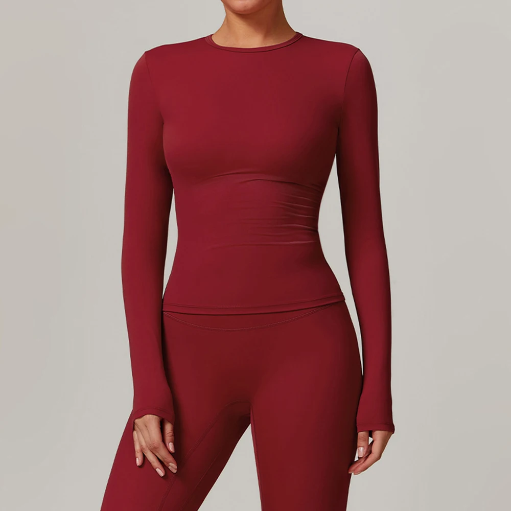 Sports top Women's Yoga Shirt long Sleeved Gym Push Ups Running Training Sportswear Quick Drying Breathable And High Elasticity