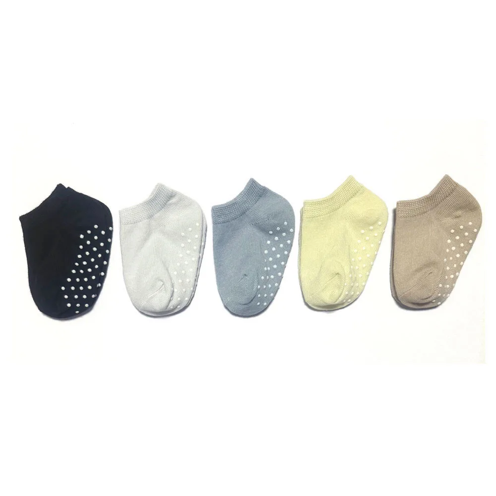 5 Pairs Kids Socks Non-slip Floor Socks For Toddler Baby Boys Girls White Ankle Socks 2