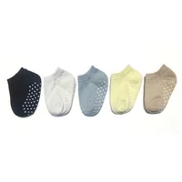 5 Pairs Kids Socks Non-slip Floor Socks For Toddler Baby Boys Girls White Ankle Socks 2
