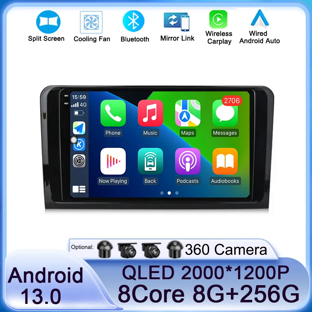 

Android 13 для Mercedes Benz ML GL W164 ML350 ML500 GL320 X164 ML280 GL350 GL450 2005-2012 GPS-навигация Мультимедиа стерео WIFI