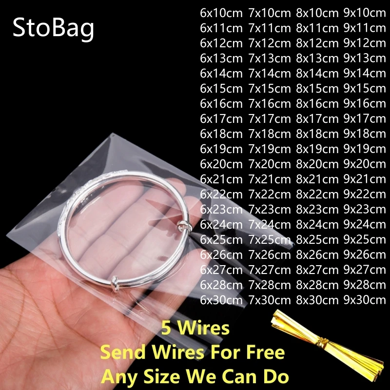 StoBag OPP Offene transparente Plastiktüte, Zellophan, selbstklebende Verpackung, Schmuck, Süßigkeiten, Kekse, Party, Geschenkverpackungstüte