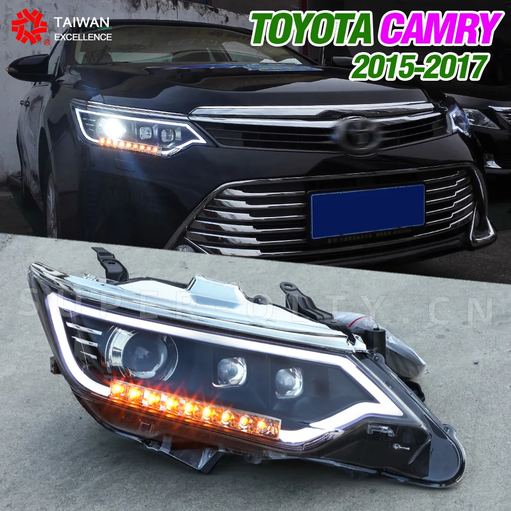 

Eagle Eye For Toyota Camry 7th Gen 2015-2017 Headlights LED Head Lights With Daytime Running 2 PCS Car Assembly