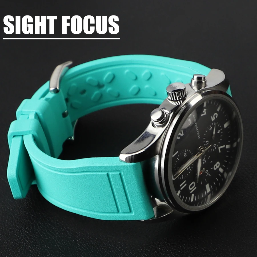 

20mm 21mm 22mm Fluororubber Rubber Watch Band for IWC Watch Strap Tissot Longines Hamilton Tudor FKM watchband Seiko CITIZEN