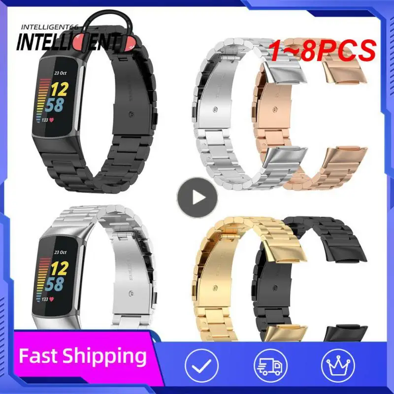 

Ремешок из нержавеющей стали для смарт-браслета Fitbit Charge 5 4 3 2, браслет-петля для часов Fitbit Charge 3 SE, черный/серебристый, 1 ~ 8 шт.