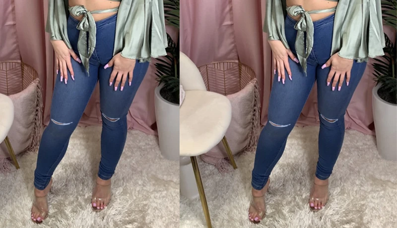 

Jeans for Women Fashion Street Style Ripped Denim Trousers Ladies Jeans Women's Clothing