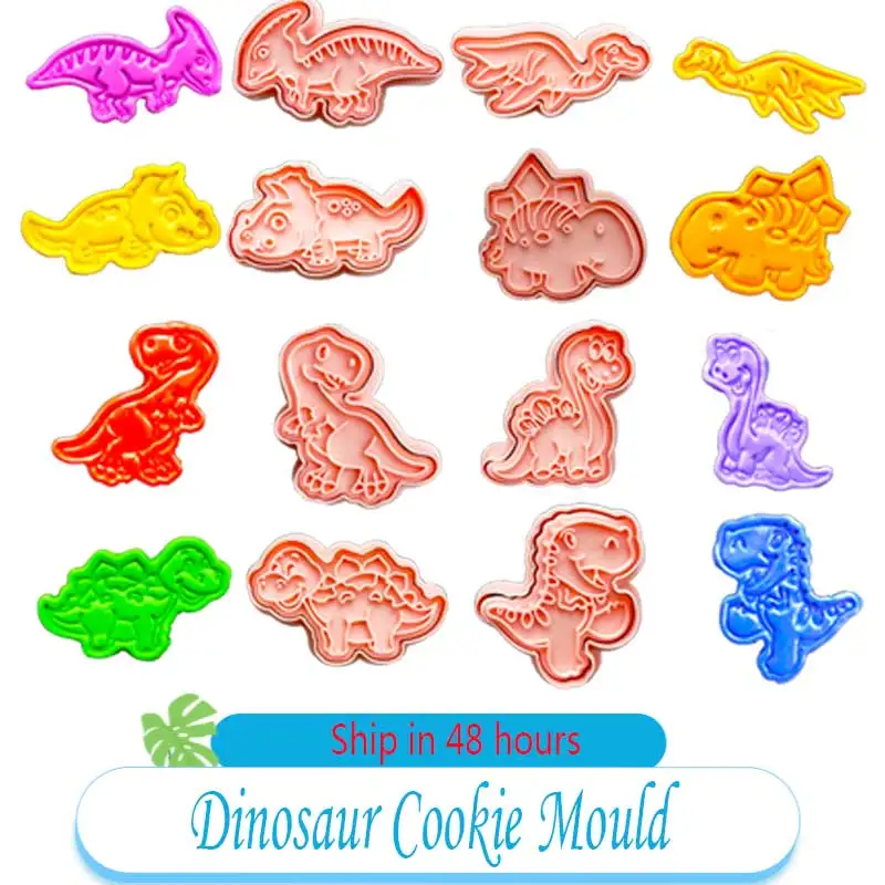 8pcs Set Animal Cookie Cutters Dinosaur Type Stamp for Biscuit Pastry cookie cutters cookie mold