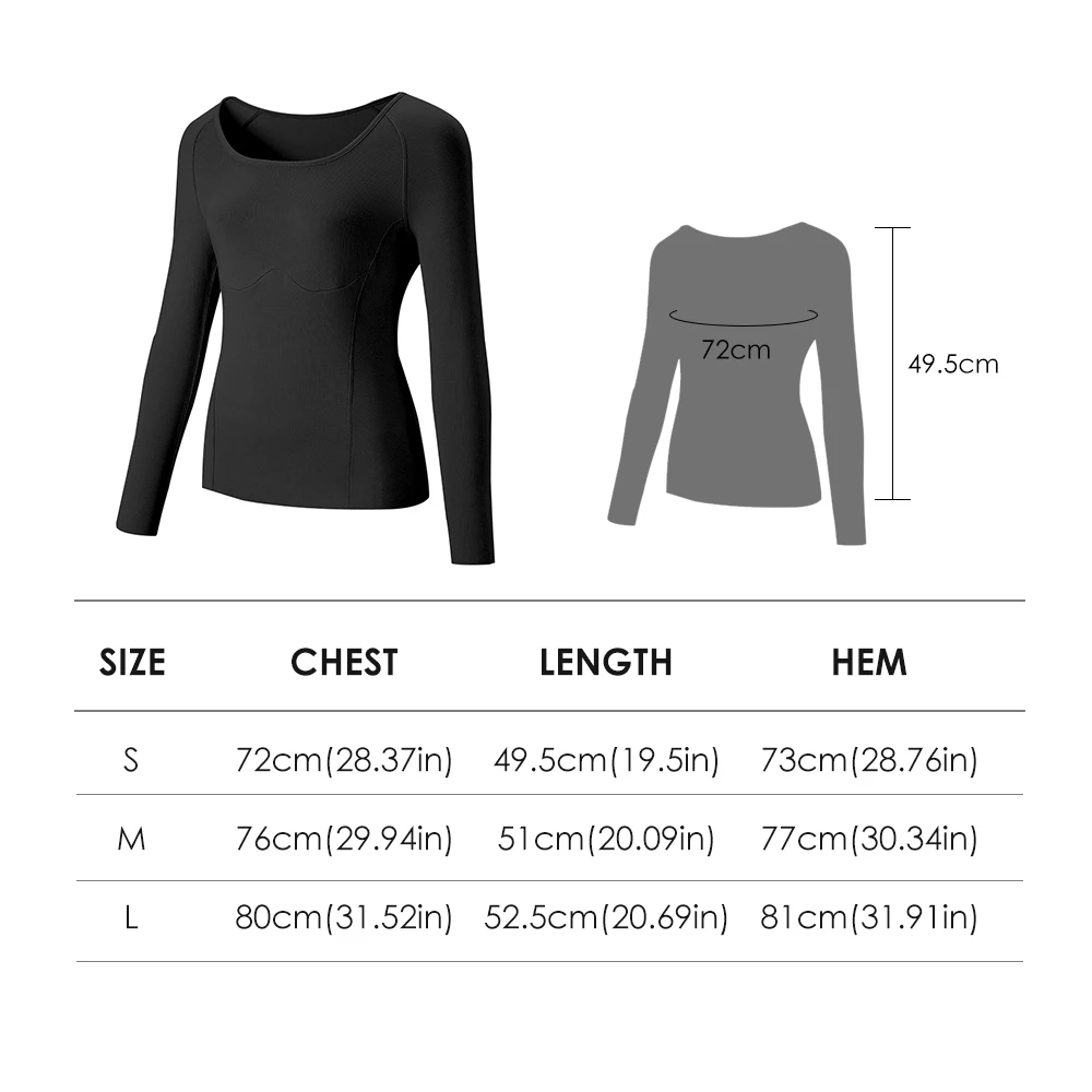 Ohsunny Warm Thermal Underwear Tops Viscose Nylon Spandex Slim Corset U-Neck Long Sleeve Female Women Winter Shirt