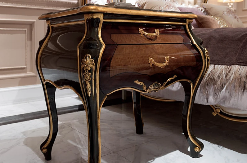 

Neoclassical bedside cabinet, solid wood bedroom furniture, bedside cabinet, storage cabinet, fashionable