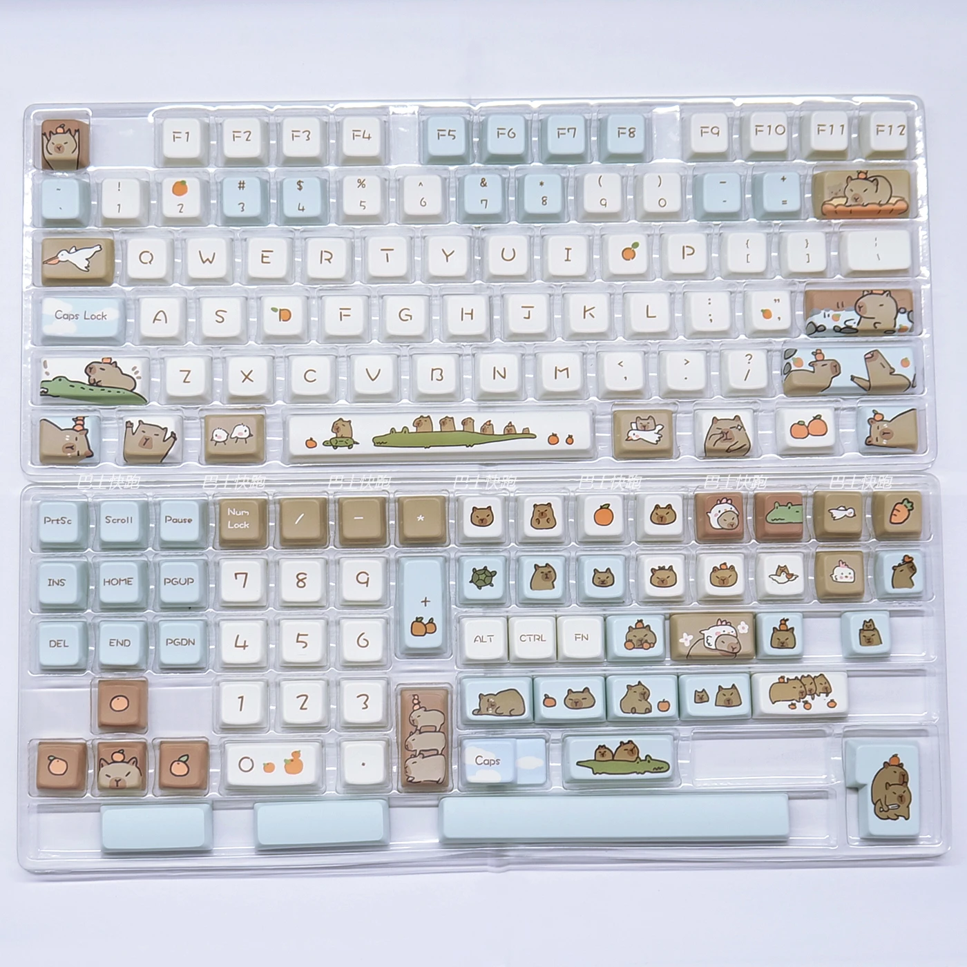 Echome-キュートなトカゲのテーマのキーボードキャップセット,pbt,昇華