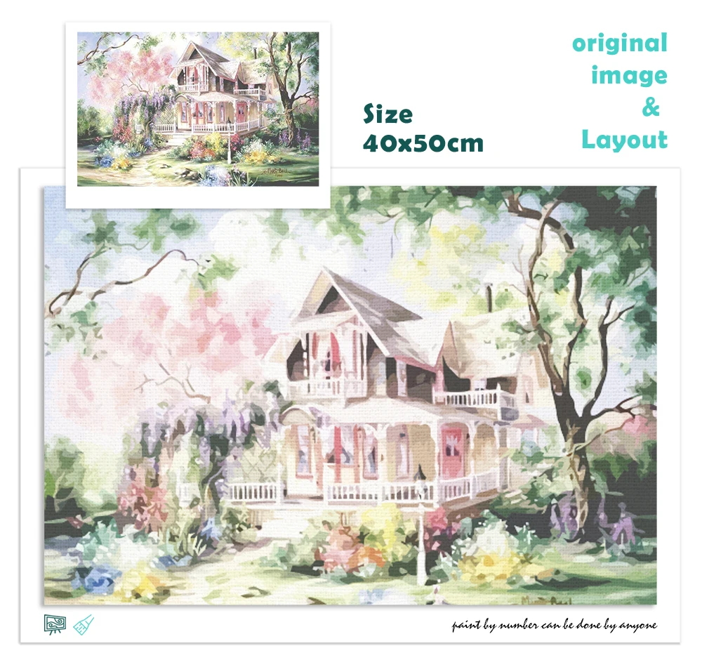 アクリル画　風景　1008 初心者向け風景画の描き方・アクリル絵の具/Easy Sunset Lake