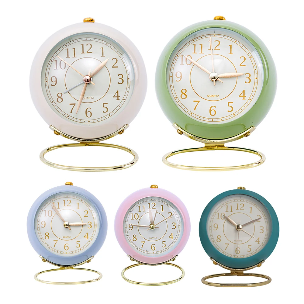 Justup Silent Small Table Clocks Alarm Clock Noticking Battery