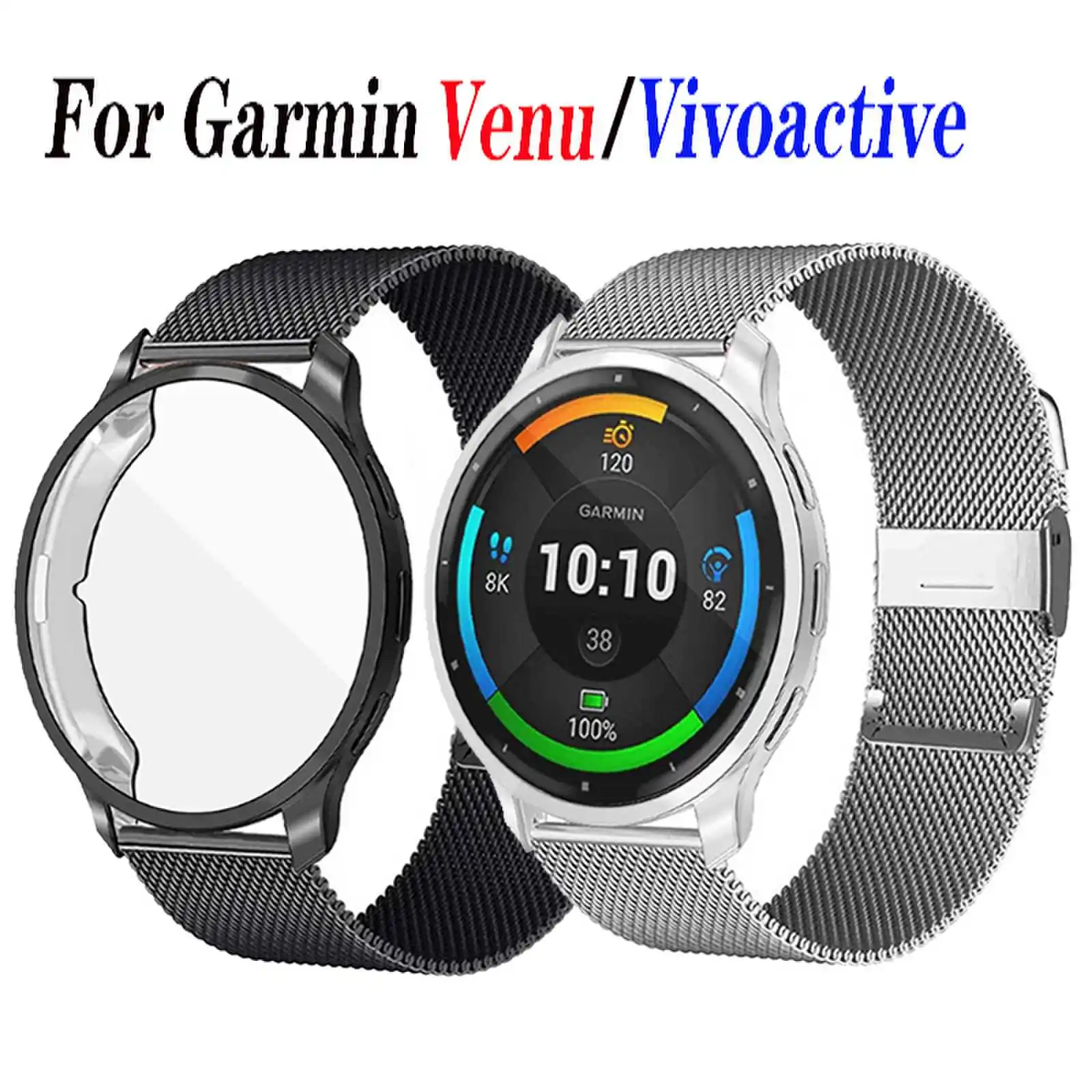 

2in1 Case+Straps For Garmin Venu 3S 2S Smart Watch Strap for Garmin Vivoactive 4 4s Wristband for Garmin venu 3 2 Plus Bracelet