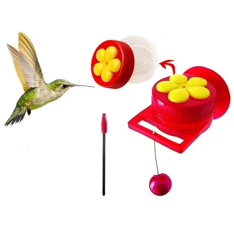 New Handheld Hummingbird Feeders Mini Hand Feeder With Suction Cup Window Bird Feeders With Perch Cleaning Brush Outdoors Garden