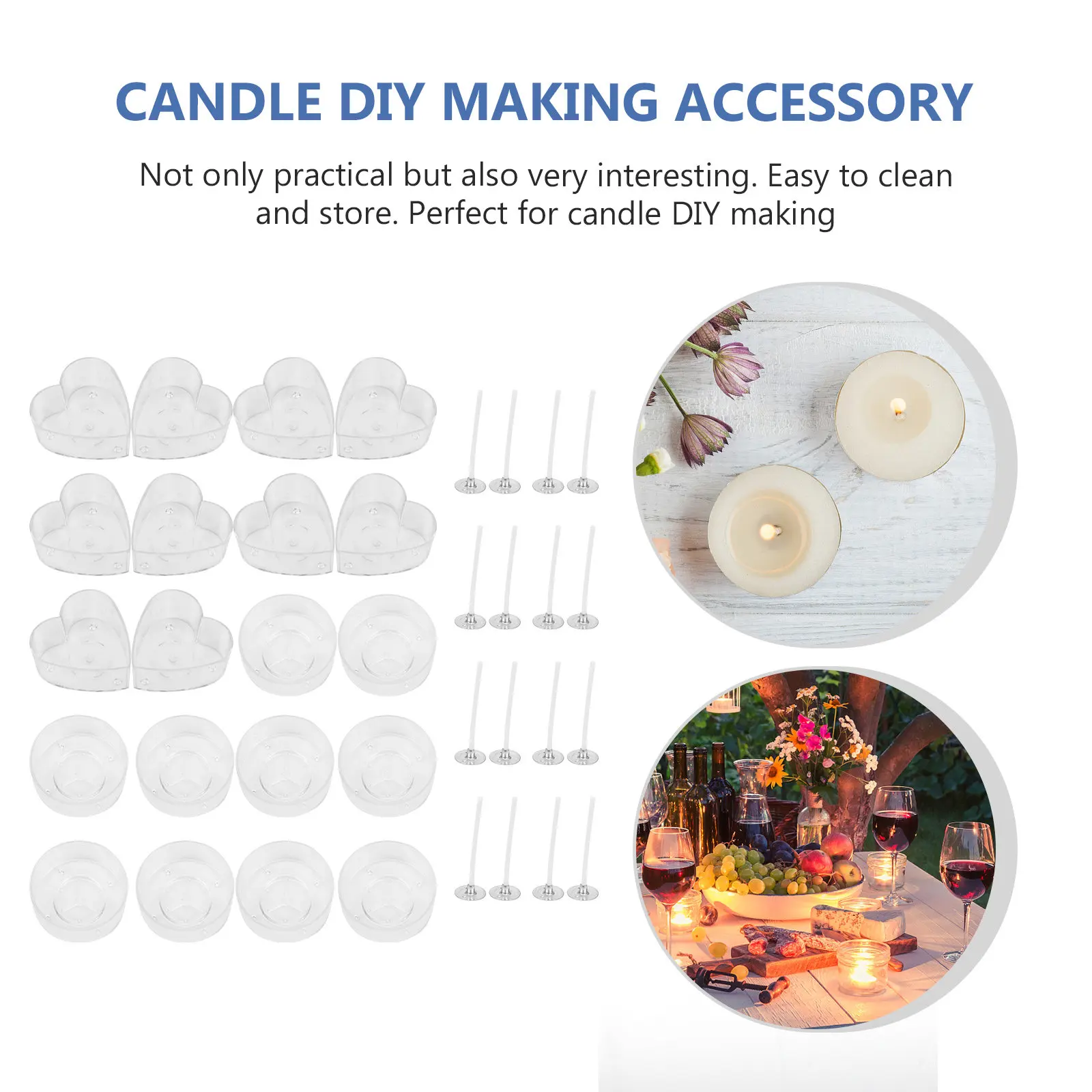 1세트 창의적인 DIY 몰드 세트, 매끄러운 표면의 재사용 가능한 실리콘 몰드(소형 양초용), DIY 애호가를 위한 완벽한 선물